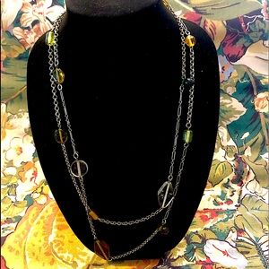 Donna Karan glass beaded necklace